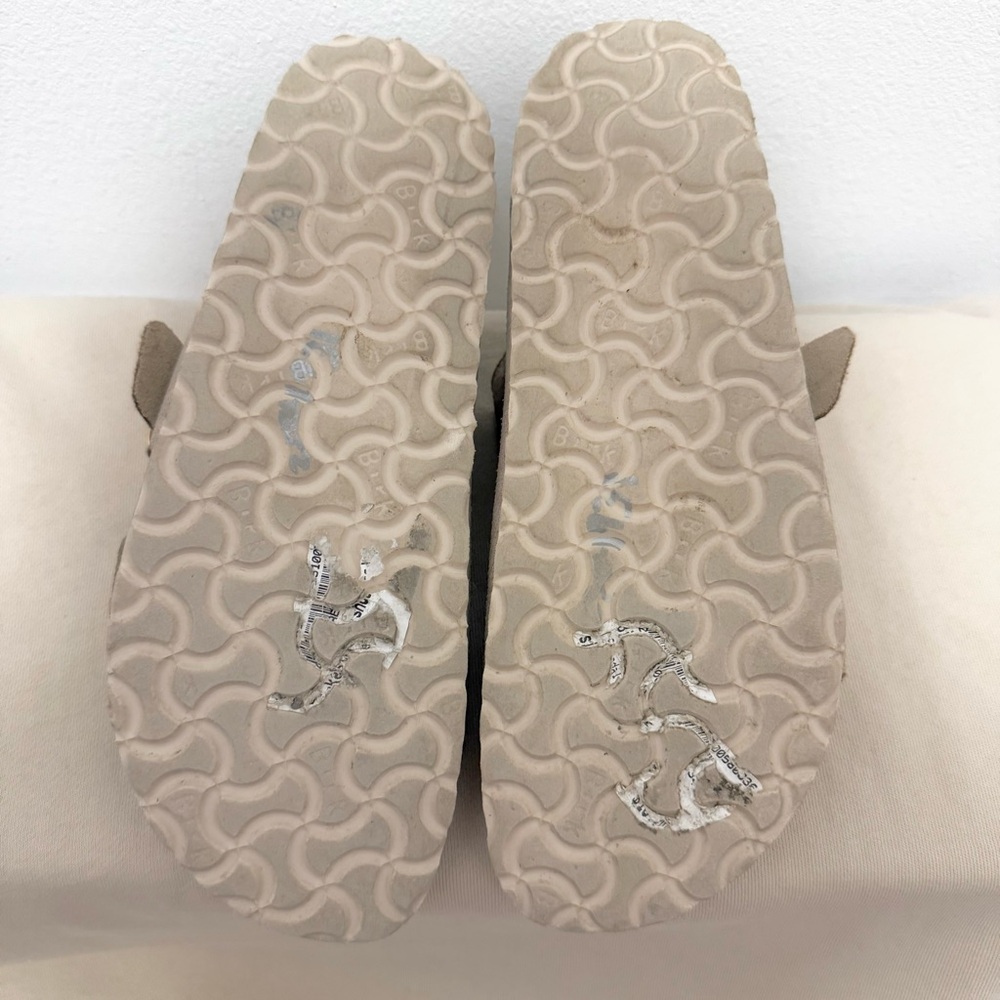 Birkenstock Arizona Big Buckle Met Rose Leather Slides Sz 39 or 8- 8.5 - Picture 4 of 6